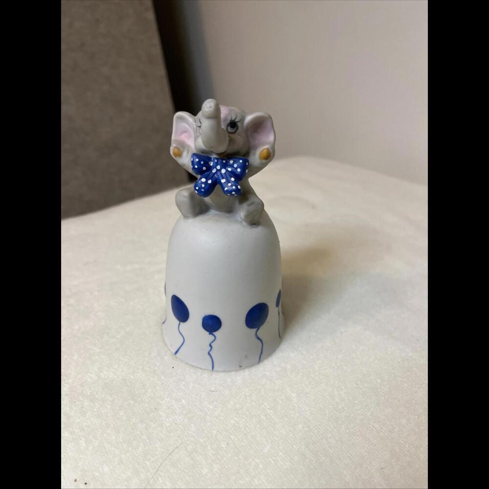 Vintage Ceramic Elephant Decorative Bell 5" tall